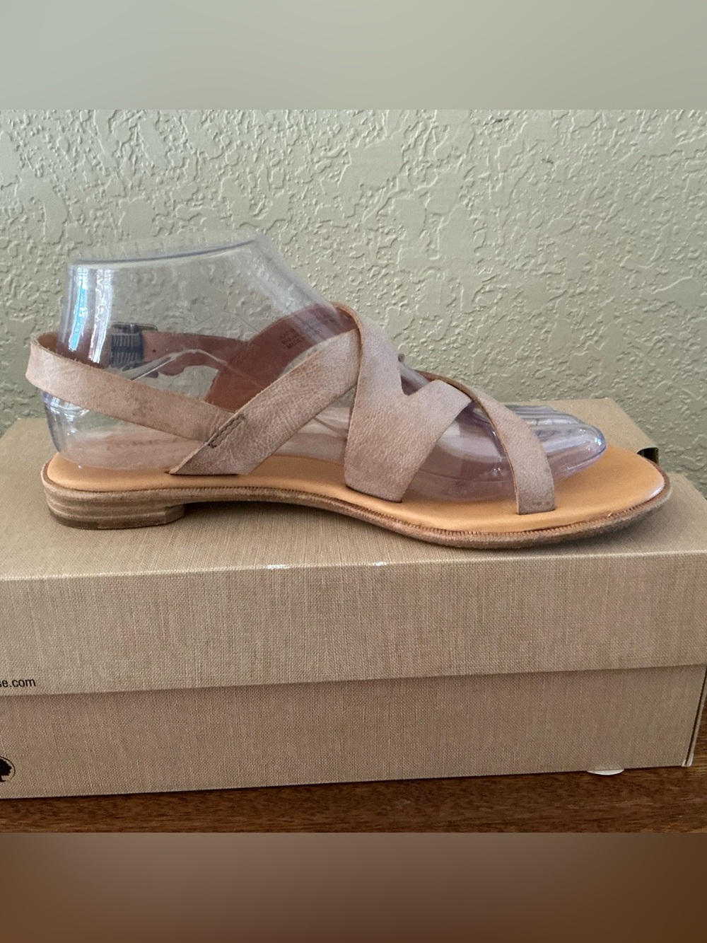Kork-Ease Light Beige Crisscross Slingback Sandals